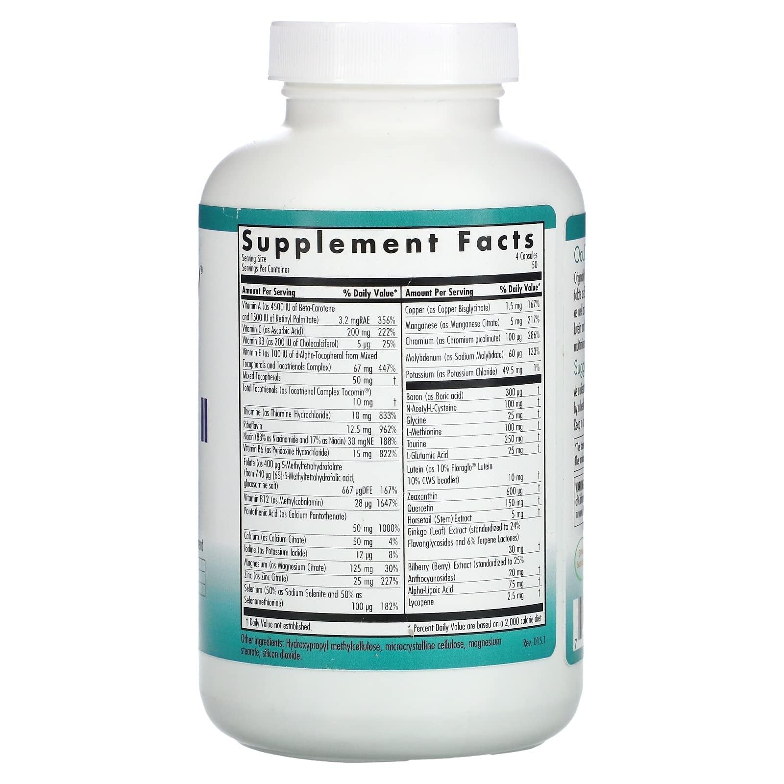 Nutricology Ocudyne II Vegicaps capsules closeup for herbal multivitamin use.