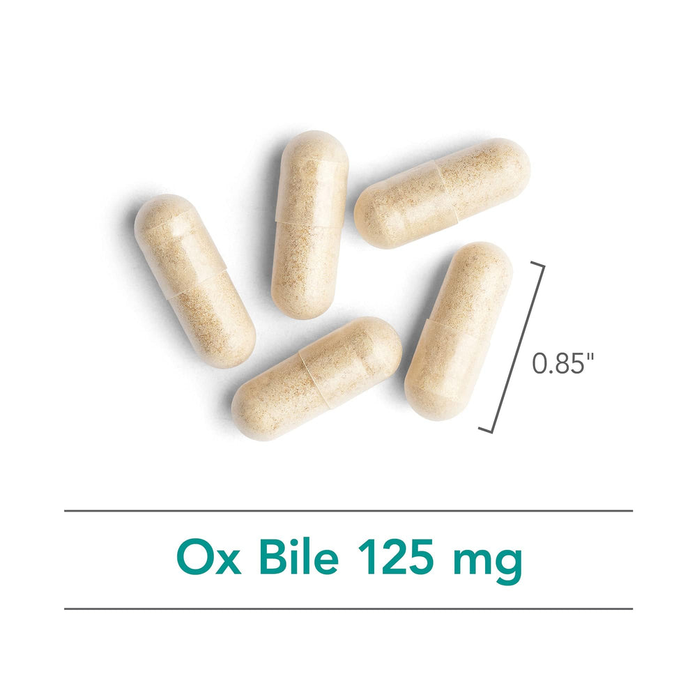 Nutricology Ox Bile 125 mg aiding fat digestion during meals