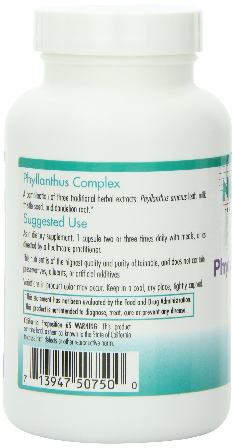 Packaging of Nutricology Phyllantus Complex highlighting hypoallergenic heritage.