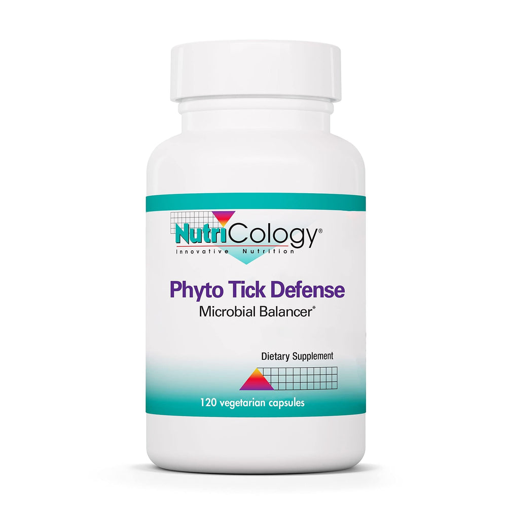 Nutricology Phyto Tick Defense bottle showing mushroom complex label for immune support