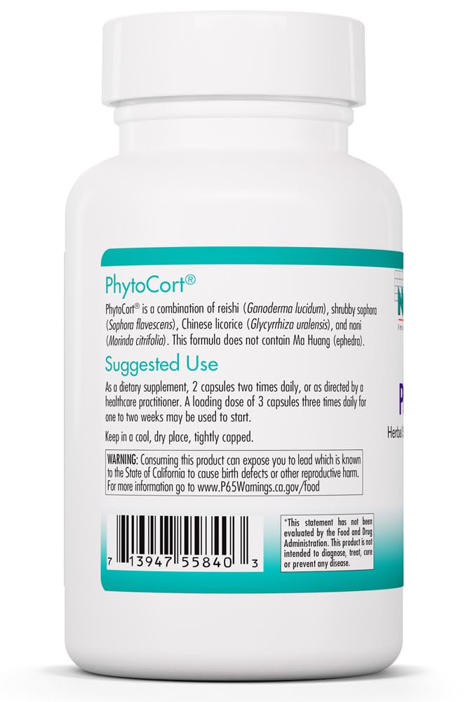 Nutricology PhytoCort capsules close-up, convenient vegetarian capsules for daily use