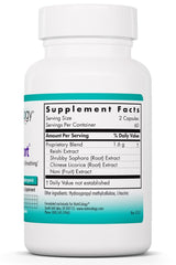 Nutricology PhytoCort ingredients panel highlighting herbal blend for lung wellness