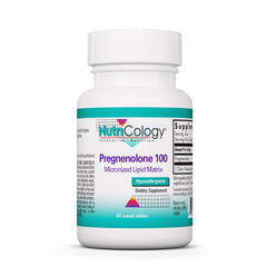 Nutricology Pregnenolone bottle front view with 60 tablets for daily use.