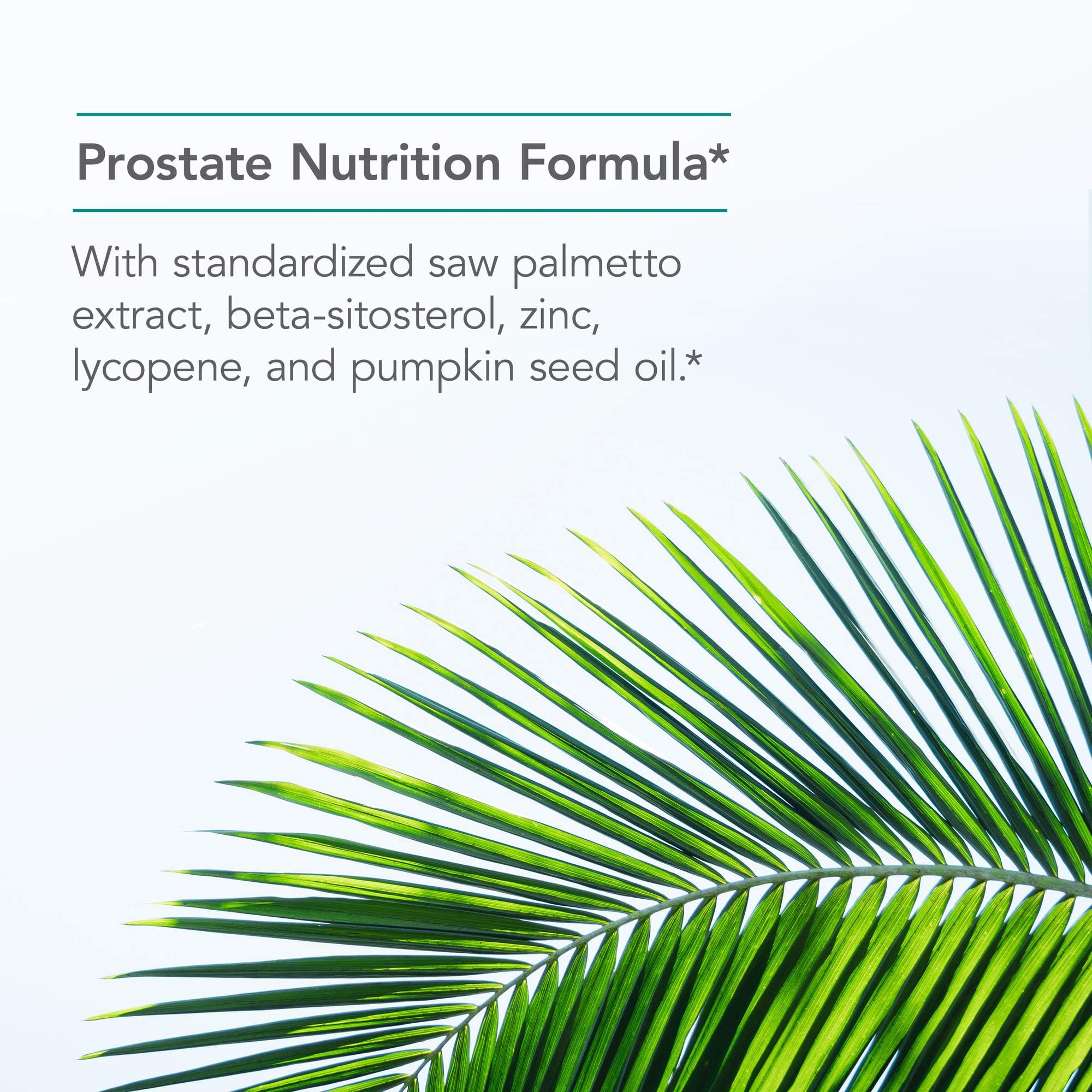 Nutricology Saw Palmetto Complex bottle-side view emphasizes dosage and quality control.