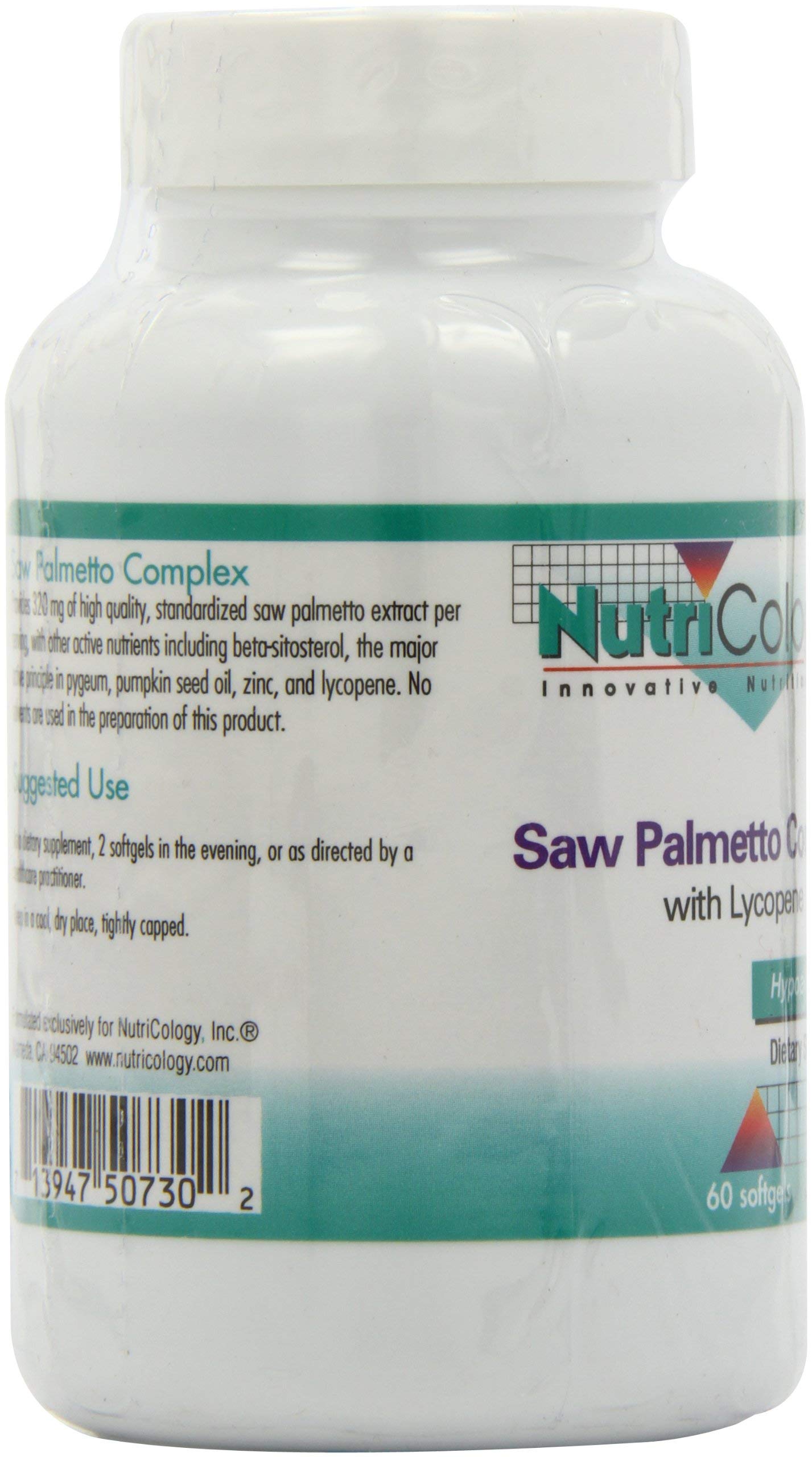 Nutricology Saw Palmetto Complex dispensing scene shows simple daily ritual.