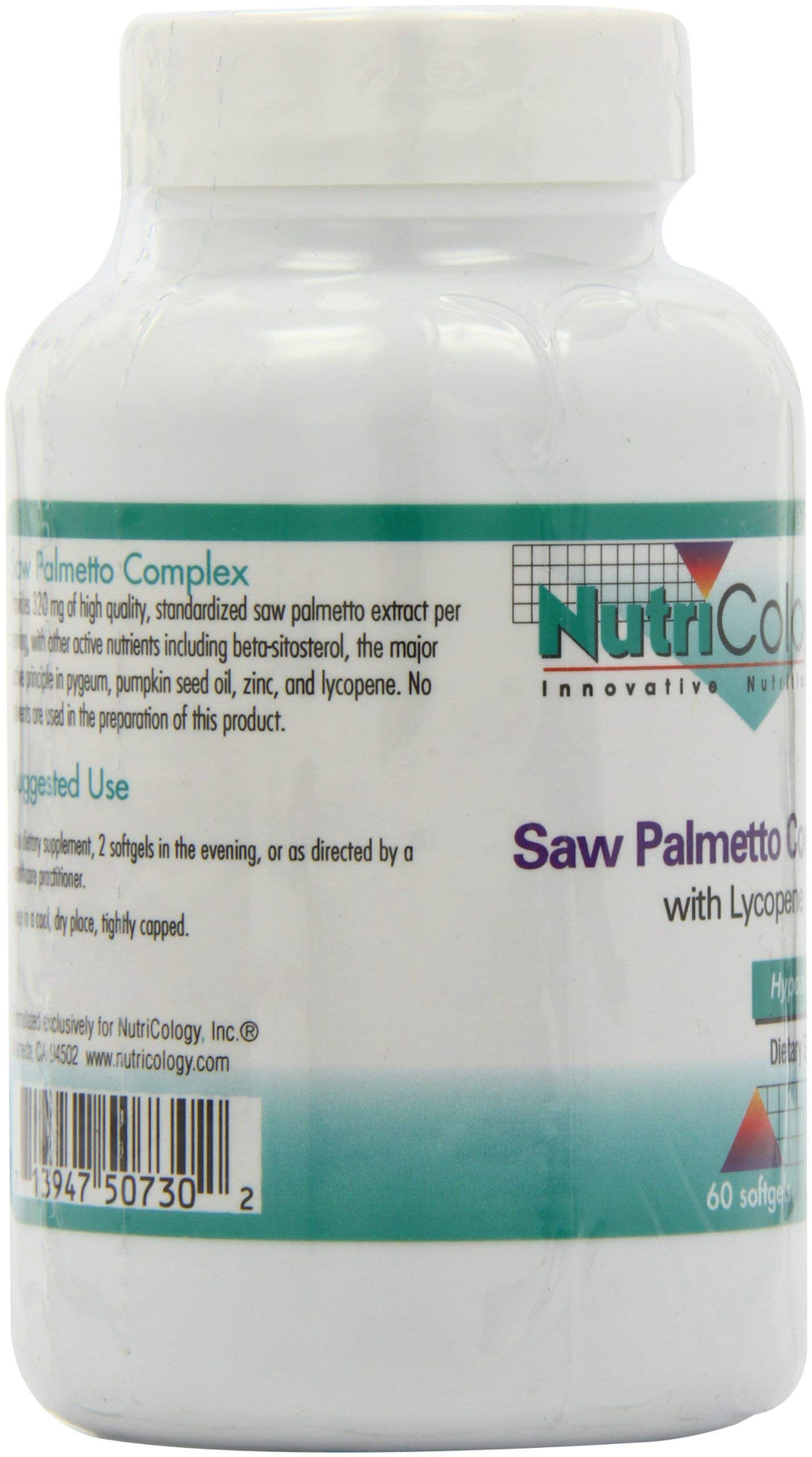 Nutricology Saw Palmetto Complex dispensing scene shows simple daily ritual.
