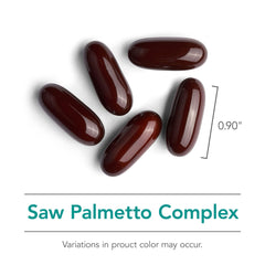 Nutricology Saw Palmetto Complex label closeup emphasizes pure ingredients.