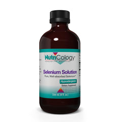 Nutricology Selenium Solution bottle showing liquid formula for thyroid support.
