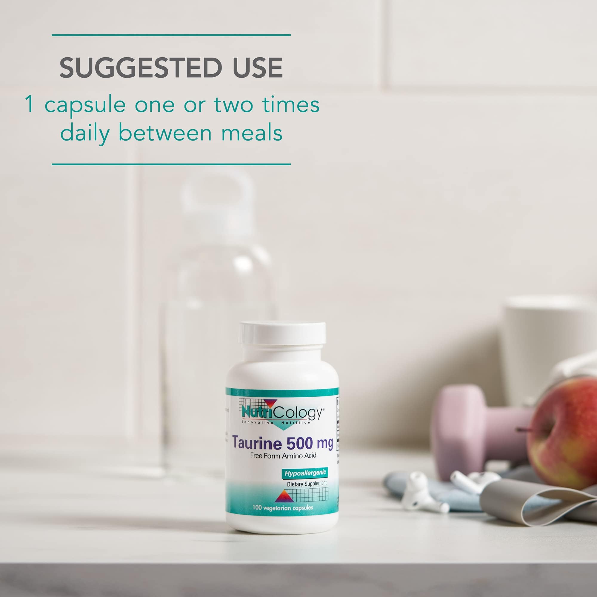 Nutricology Taurine cap scene, easy daily supplement for routines.