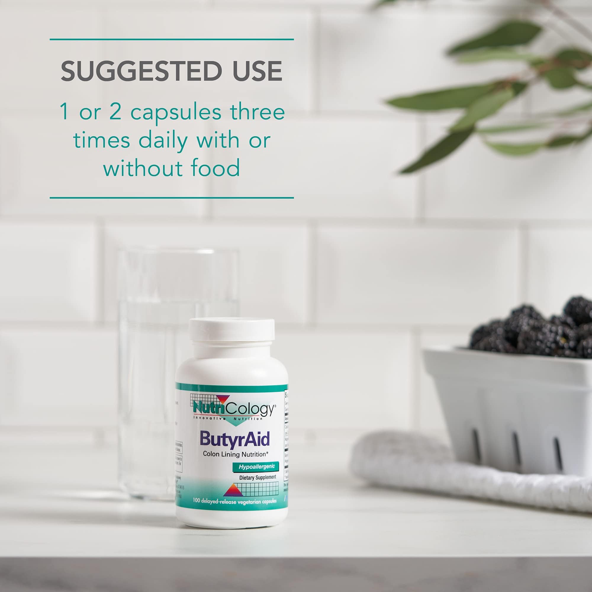Nutricology veggie capsules side view highlighting hypoallergenic formulation since 1979.