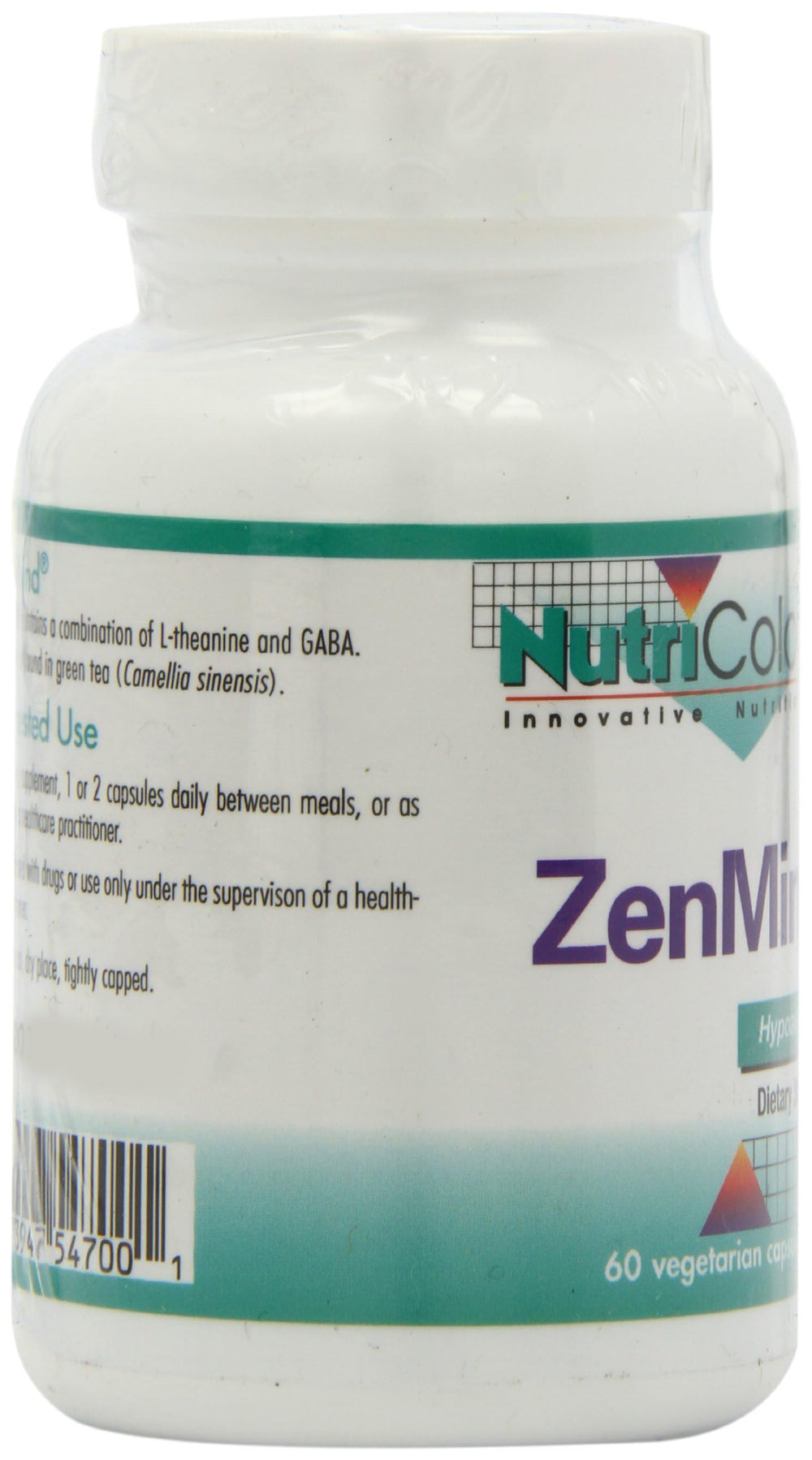 Nutricology ZenMind desk scene showing a calm routine with capsules and water.