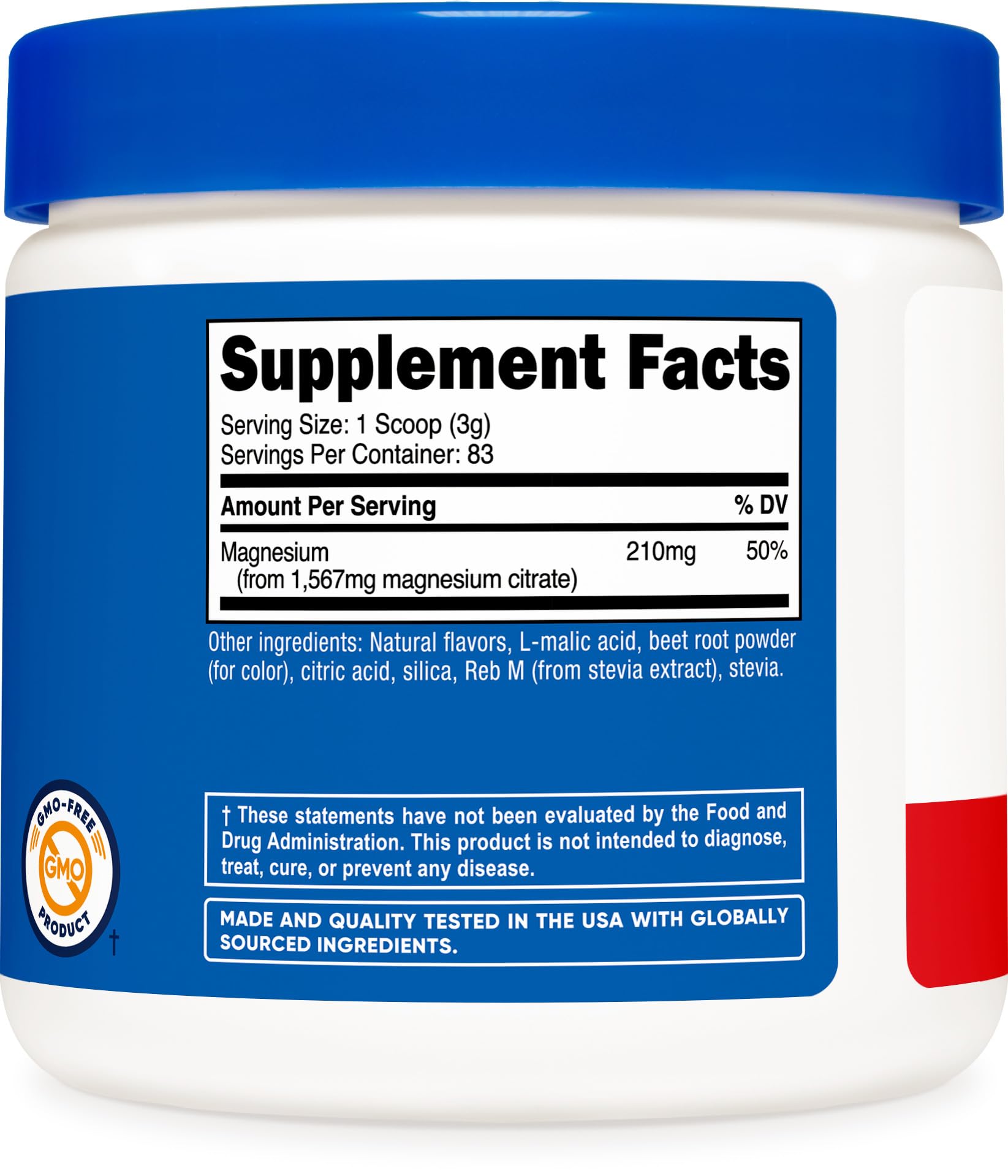 Nutricost magnesium citrate powder 250g packaging designed for daily use.