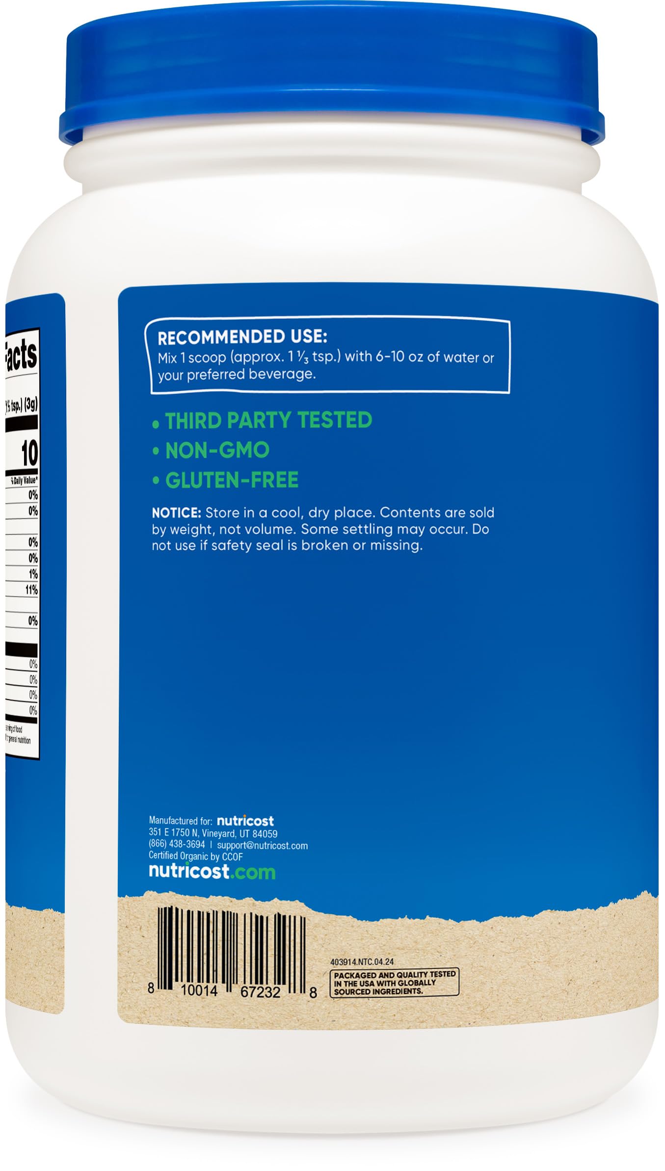 Nutricost Acacia Fiber Powder dissolves easily in water for mixing.