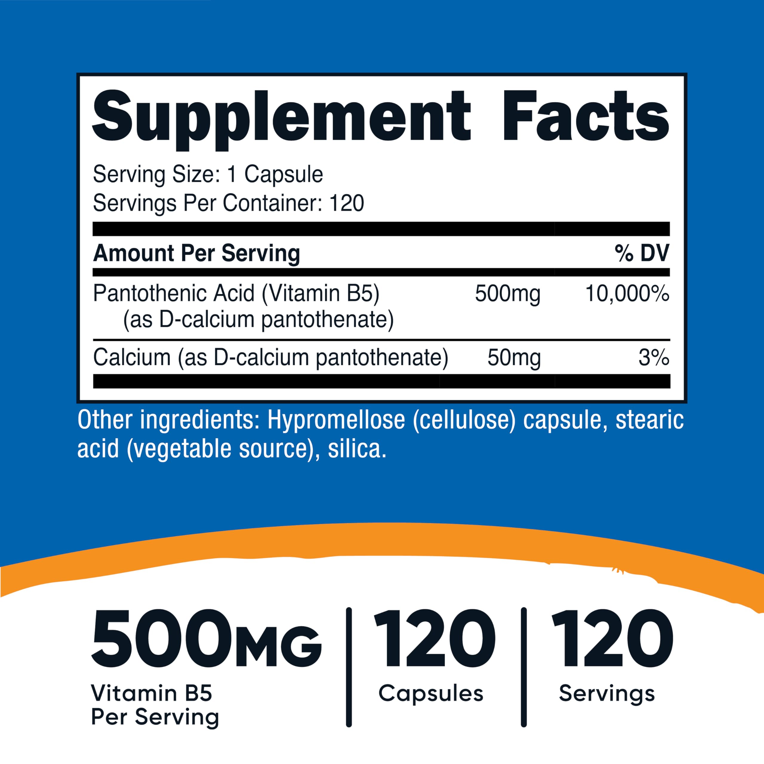 Nutricost acido pantotenico 500 mg etiqueta – etiqueta legible para verificar calidad