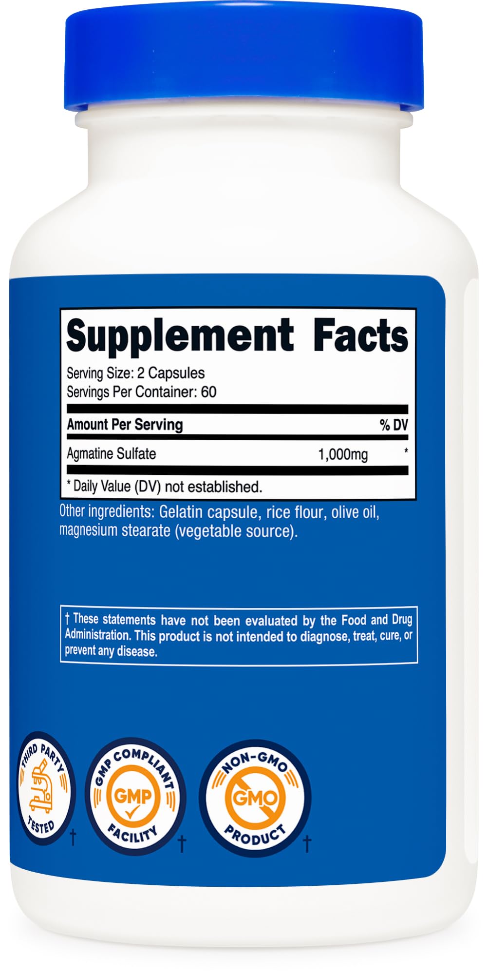 Nutricost Agmatine Sulfate gym bottle on workout area ready for training.