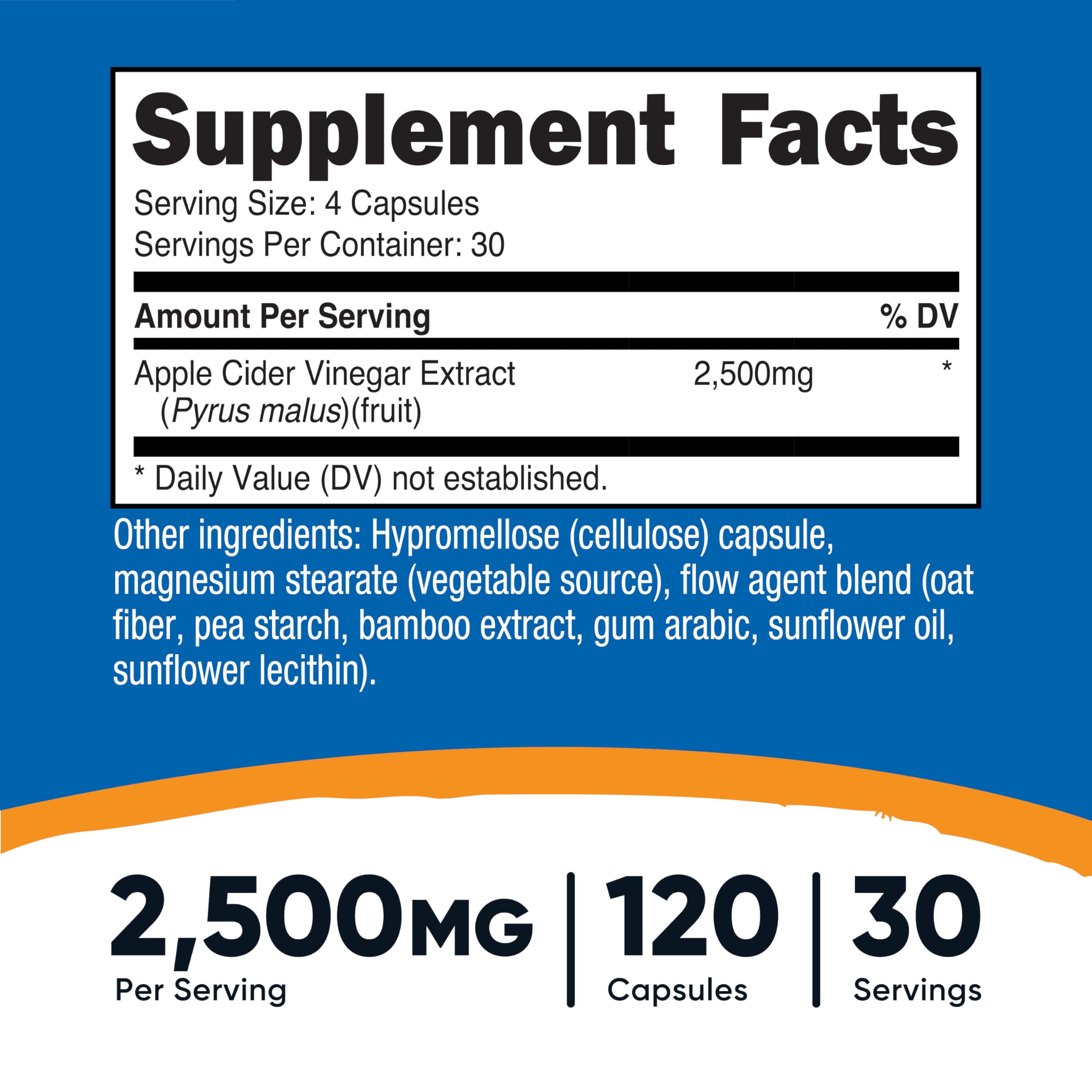 Nutricost Apple Cider Vinegar capsules close-up for easy daily use