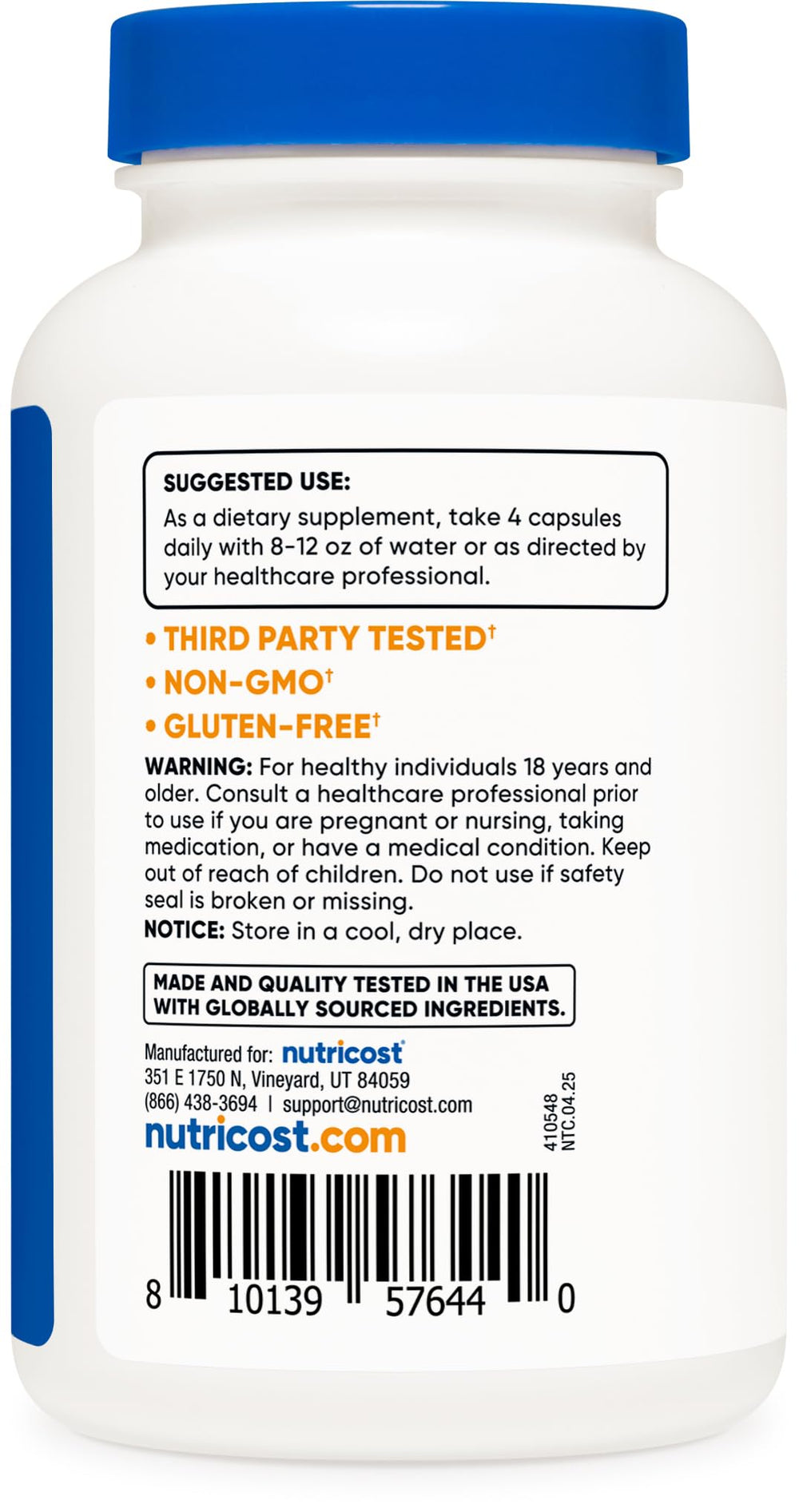 Nutricost packaging box suggesting NSF-certified, GMP-compliant production