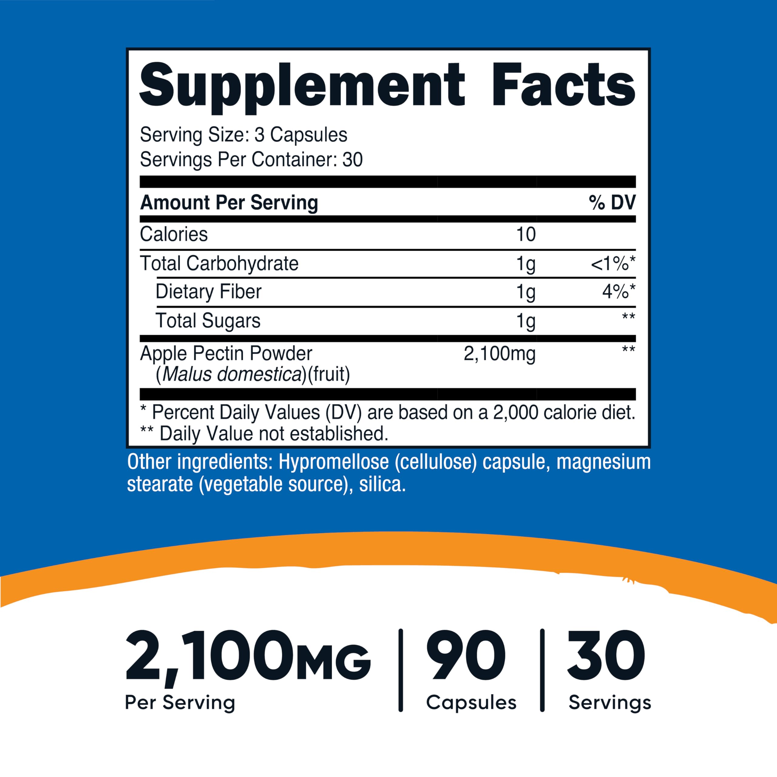 Nutricost Apple Pectin Labels highlight GMO-free and gluten-free attributes.