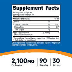 Nutricost Apple Pectin Labels highlight GMO-free and gluten-free attributes.
