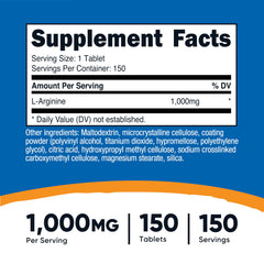 Nutricost L-Arginine bottle front label supports convenient daily use