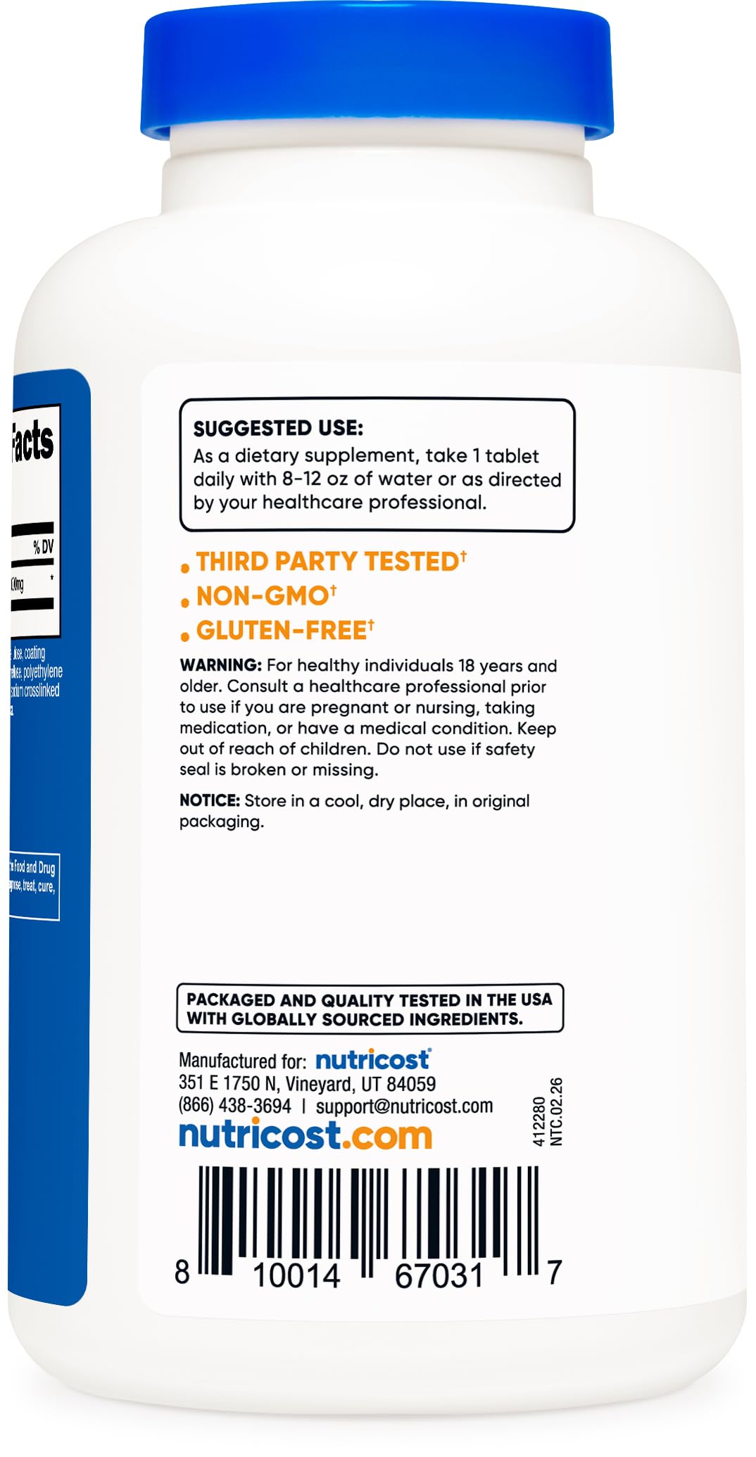 Nutricost L-Arginine bottle with glass for effortless daily intake