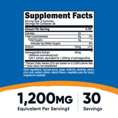 Nutricost Ashwagandha Gummies 60-count pack, label visible for easy storage.