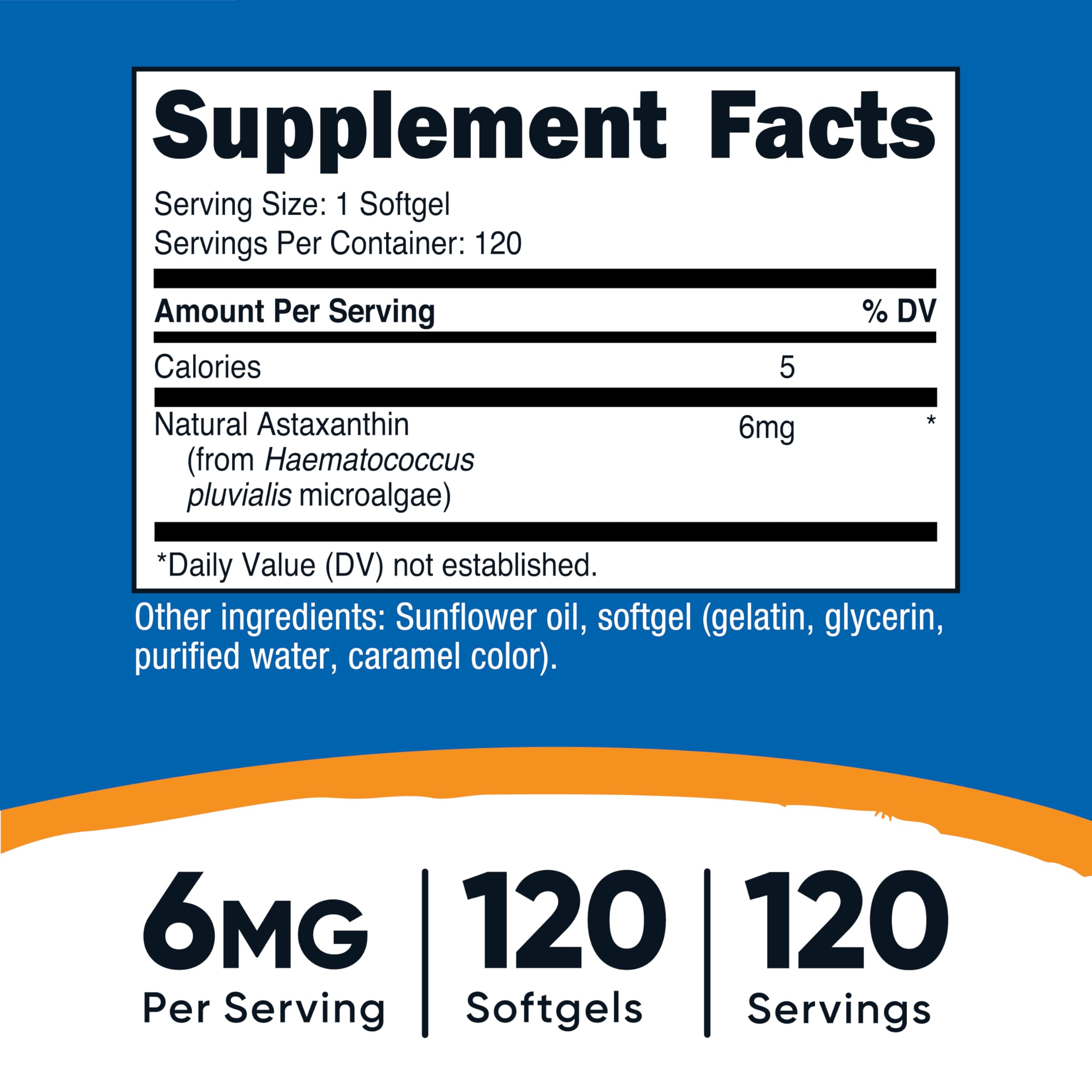 Nutricost Astaxanthin softgels closeup for easy daily use.