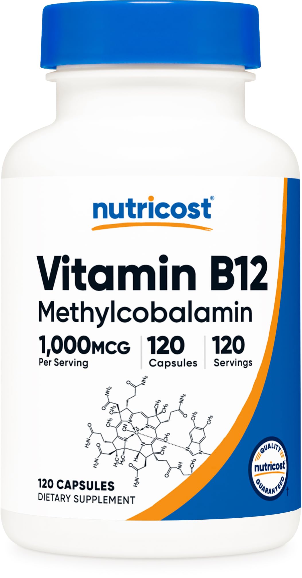 Nutricost Vitamin B12 bottle with 1000mcg potency for daily energy support