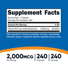 Nutricost B12 capsules close-up highlighting high potency
