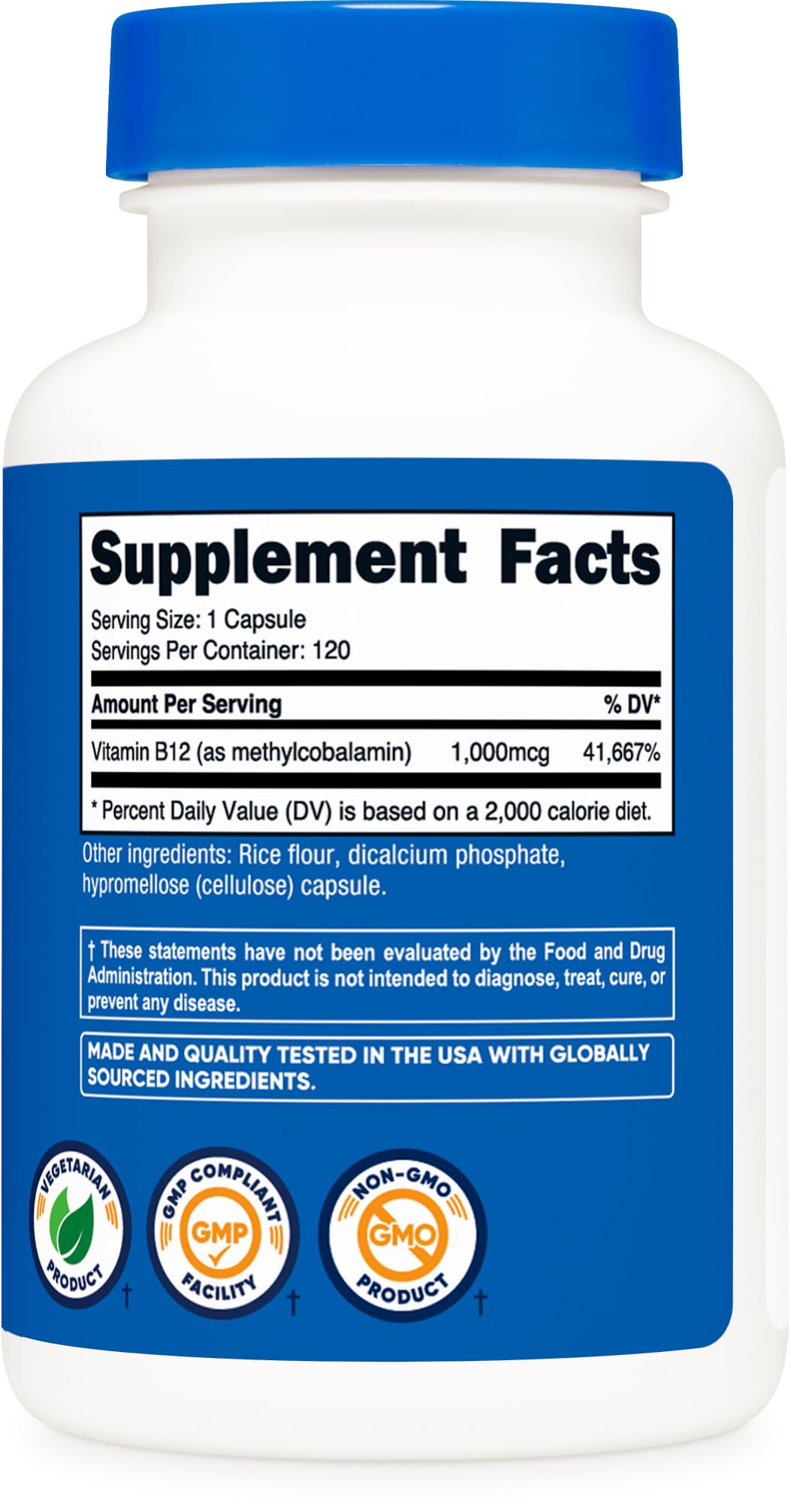 Daily use scene showing Nutricost B12 bottle on a kitchen counter