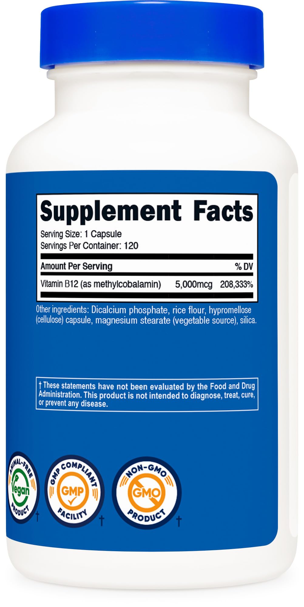 Nutricost B12 testing ISO-accredited labs seal demonstrates quality.
