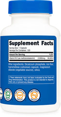 Nutricost B12 bottle-open view demonstrates convenient daily supplement routine.