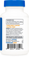 Nutricost B12 2000mcg capsules close-up shows easy-to-swallow vegetarian capsule.