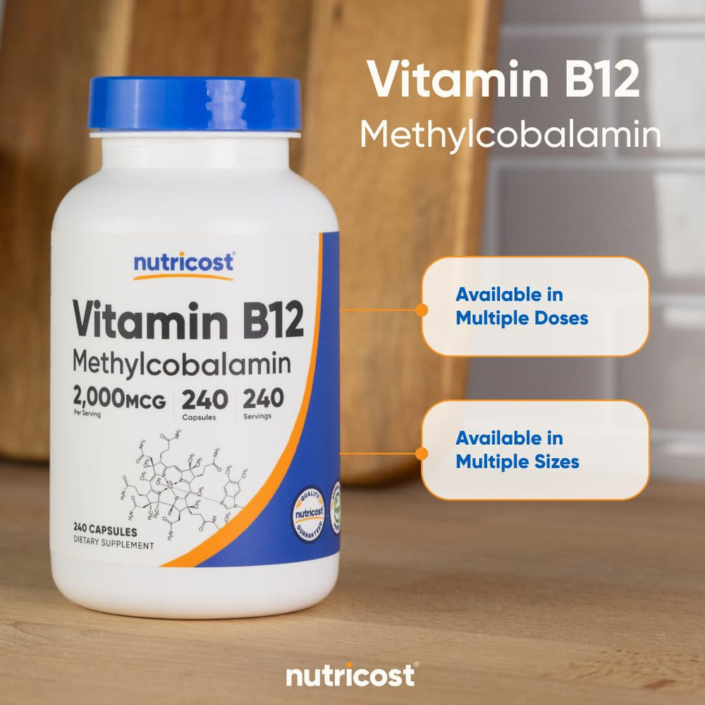 Third-party testing seal on Nutricost B12 bottle for quality assurance