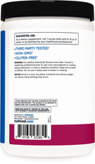 Nutricost BCAA Active flavor label highlights gluten-free and non-GMO ingredients.