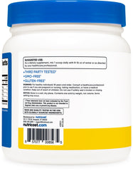 Nutricost BCAA pineapple label closeup highlighting quality certifications