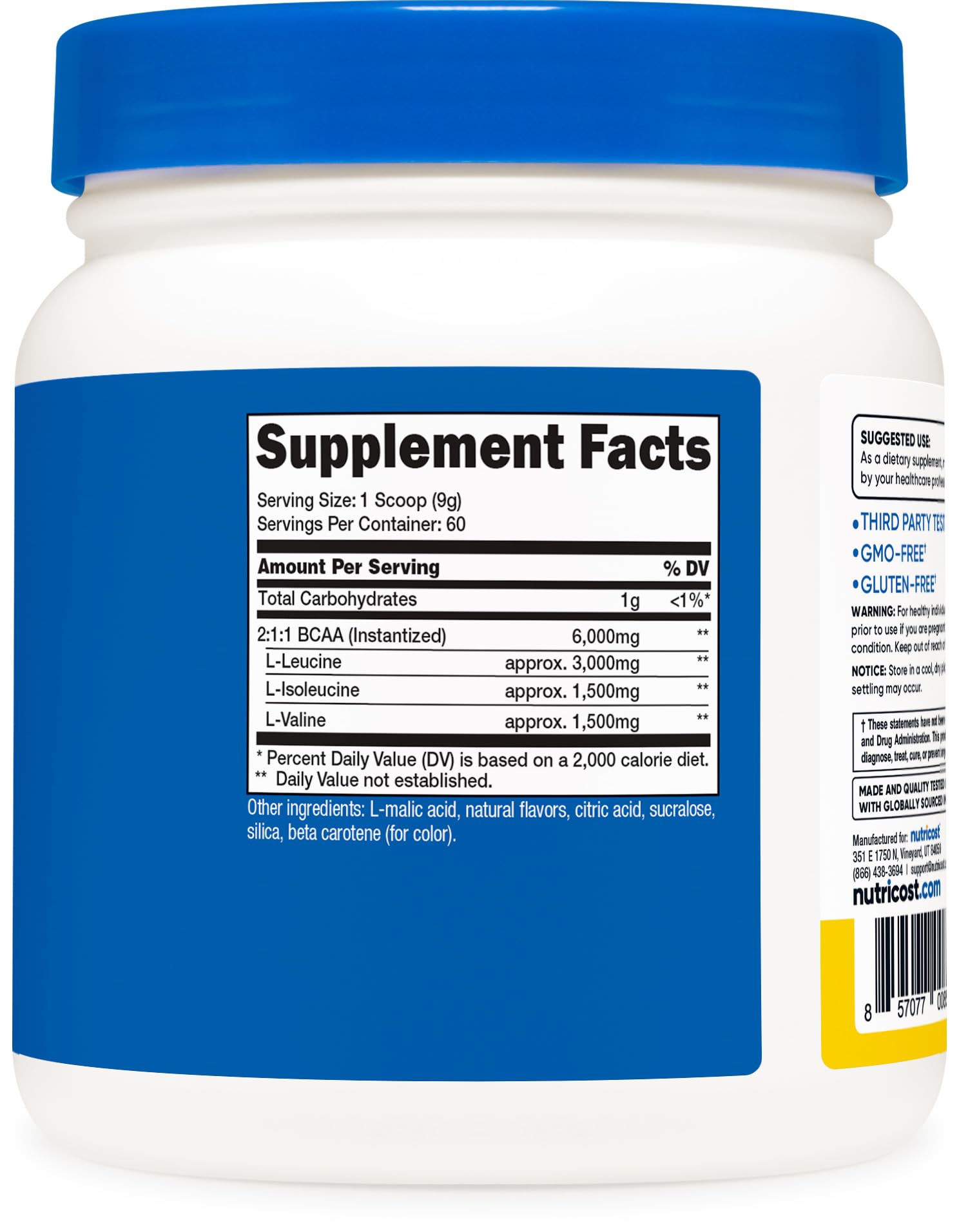 Nutricost BCAA pineapple powder in a shaker for gym sessions