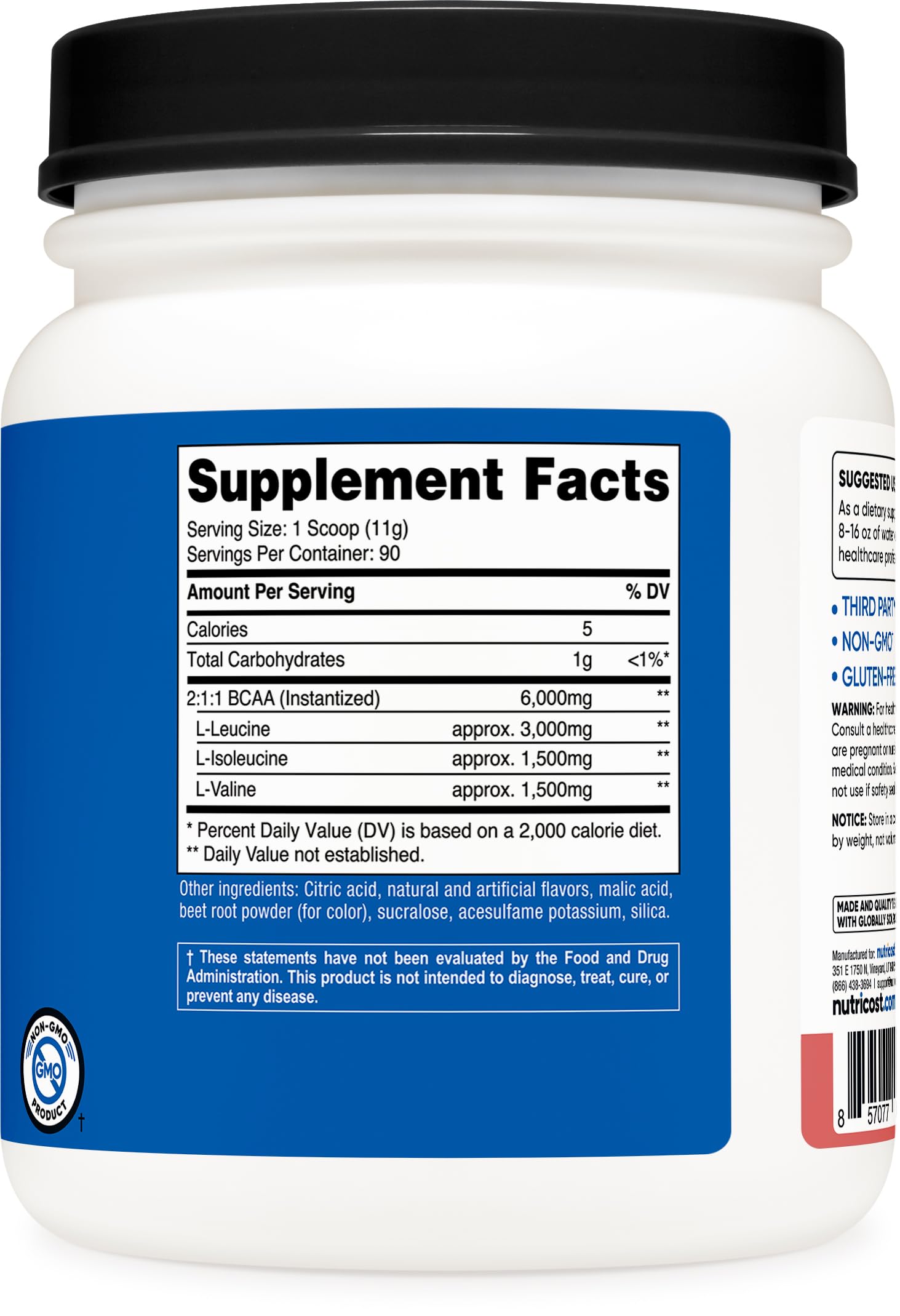Nutricost Raspberry Lemonade flavor color swatch showing taste profile and 2:1:1 ratio
