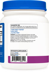 Nutricost BCAA Powder grape flavor bottle on shelf.