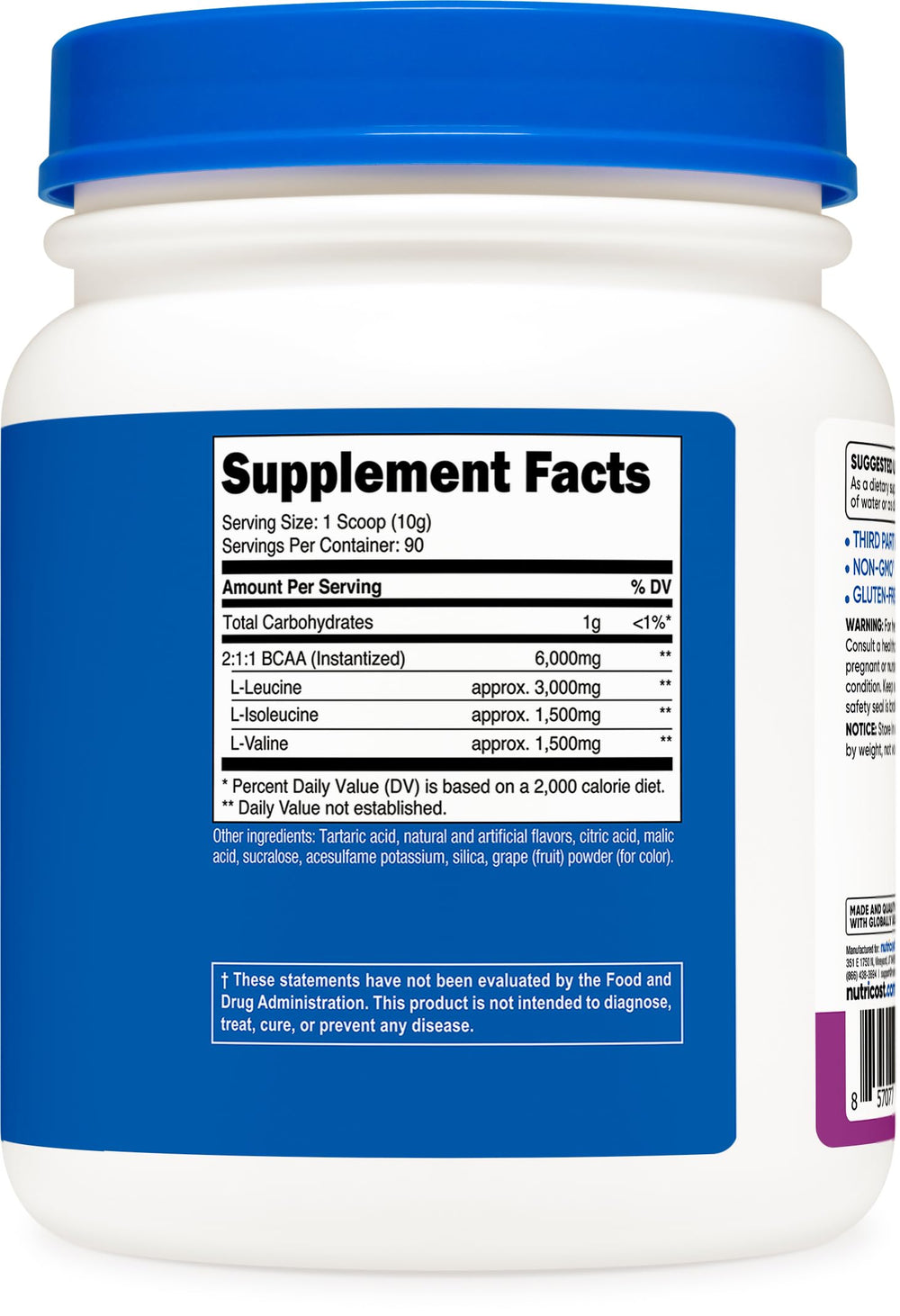 Nutricost BCAA Powder grape flavor post-workout refresh.
