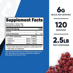 Nutricost BCAA Powder Grape scoop showing measured serving convenience.