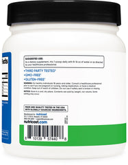 Nutricost BCAA Powder mixed in a glass with sour green apple flavor.
