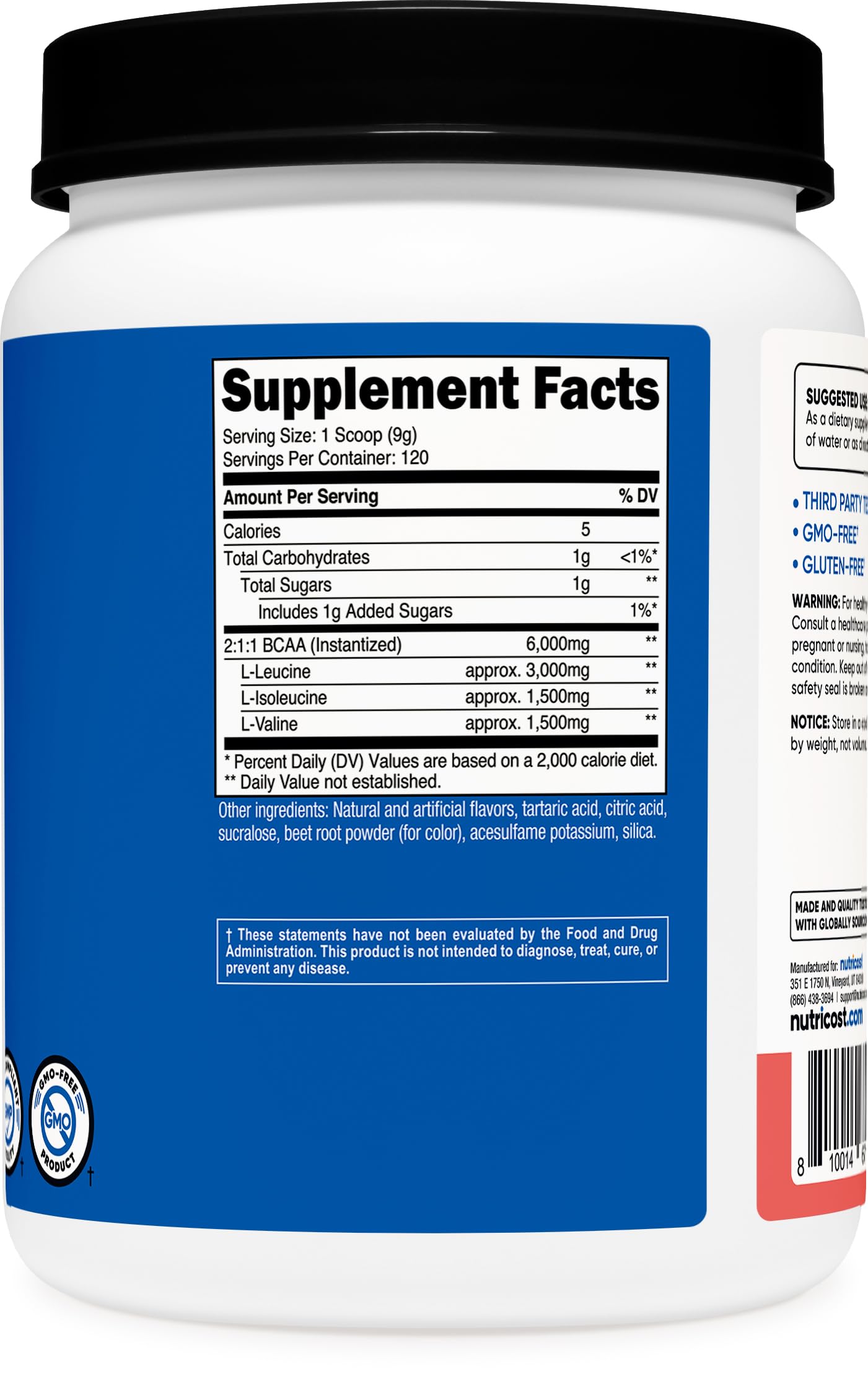 Nutricost BCAA watermelon powder after-workout recovery sip.