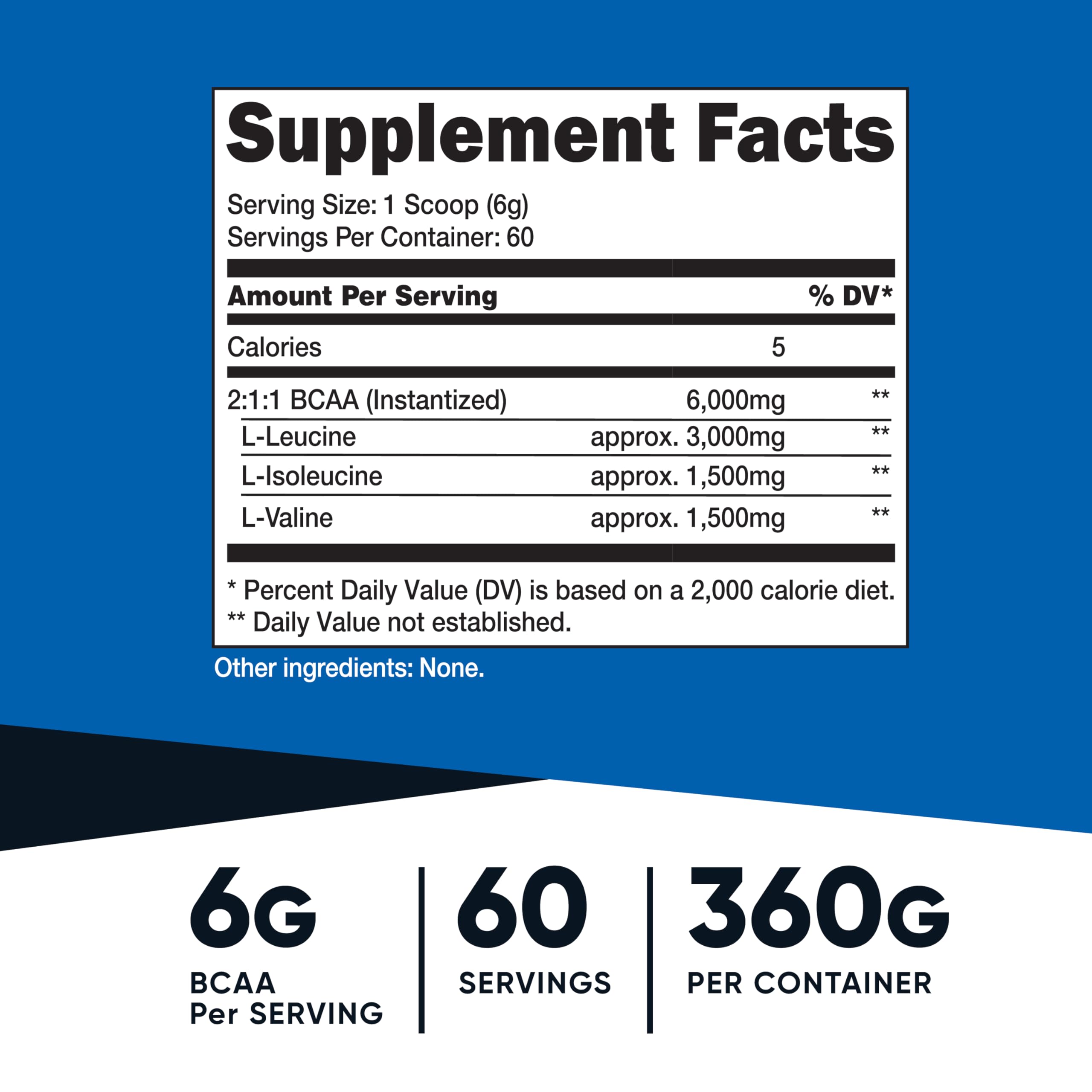 Nutricost BCAA powder scoop beside bottle enables precise, easy servings.
