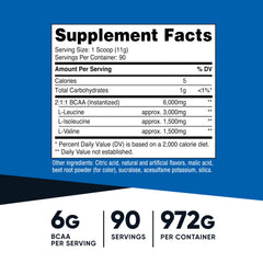 Nutricost BCAA powder serving scoop shown for precise dosing