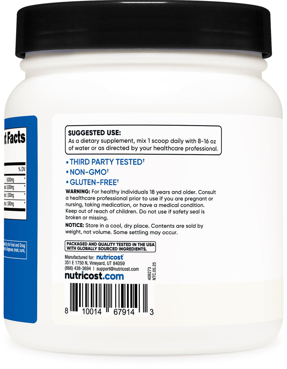 Nutricost BCAA powder being poured into shaker for workout hydration