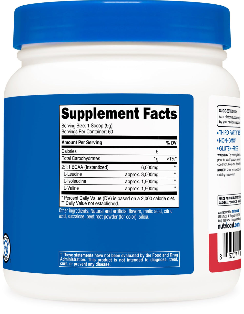 Nutricost BCAA Powder being poured into a shaker bottle during training.