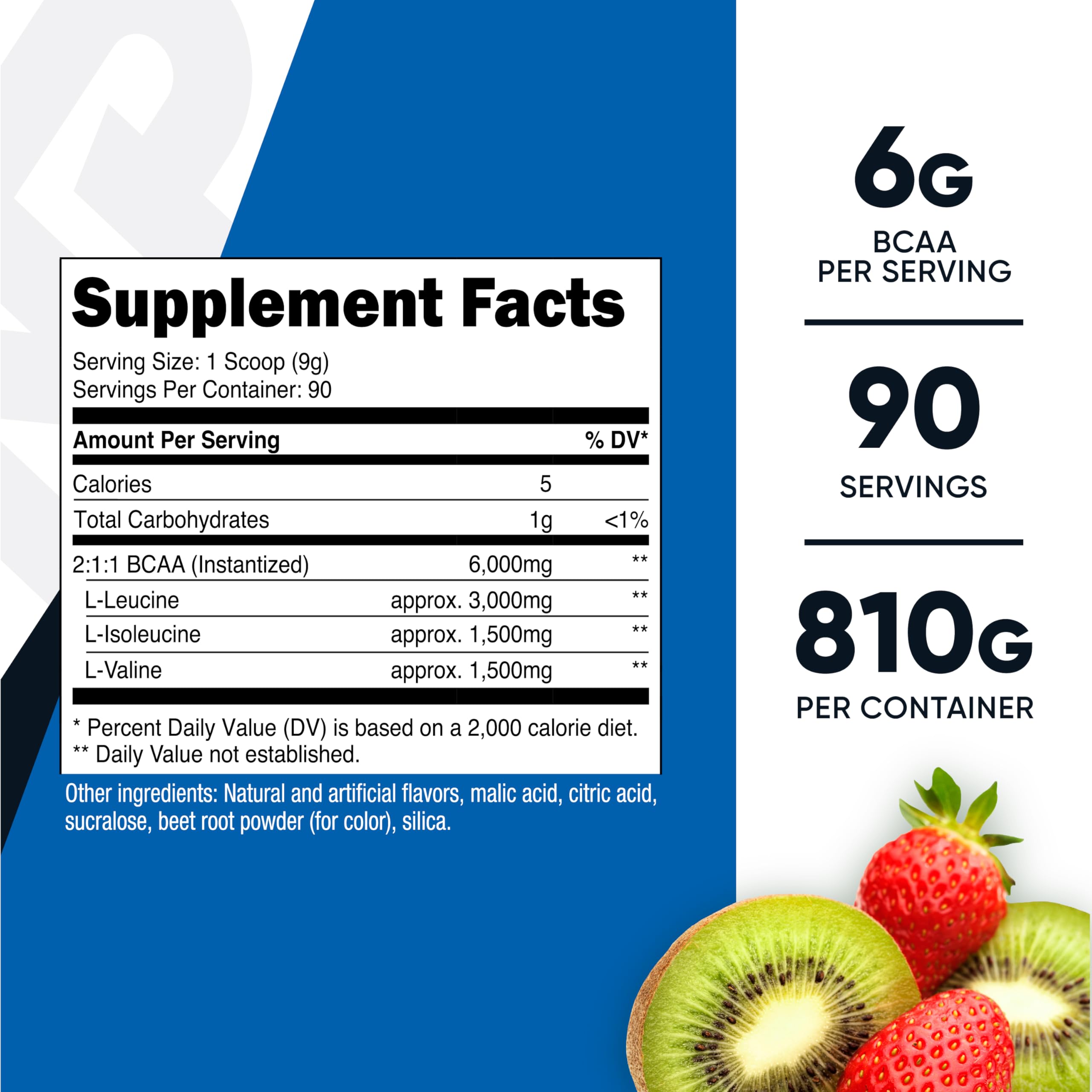 Nutricost BCAA Powder scoop for easy mixing in water or beverages