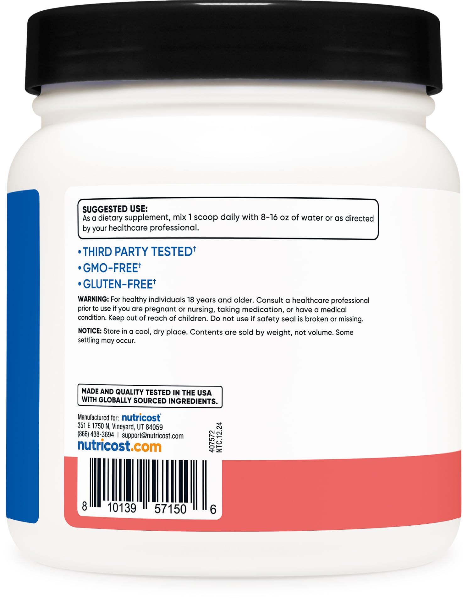 Nutricost BCAA Watermelon powder in a shaker bottle for on-the-go hydration