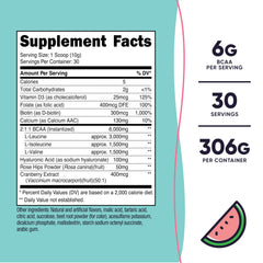Nutricost BCAA for Women label closeup highlights the 2:1:1 ratio